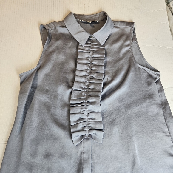 Nine West Women Adorable Gray Blouse Size 14 - Picture 4 of 8